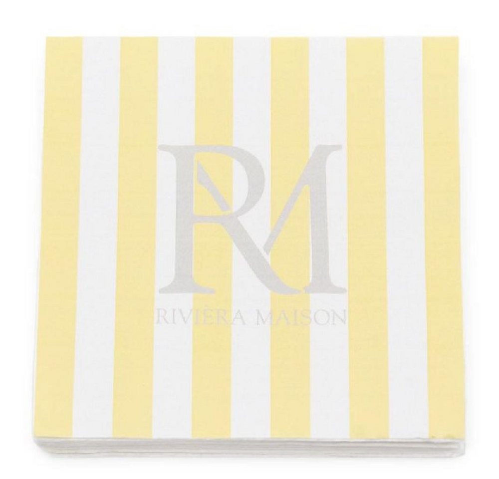 Rivièra Maison Serviettenhalter Papier Servietten Yellow Stripes (20-teilig) von Rivièra Maison