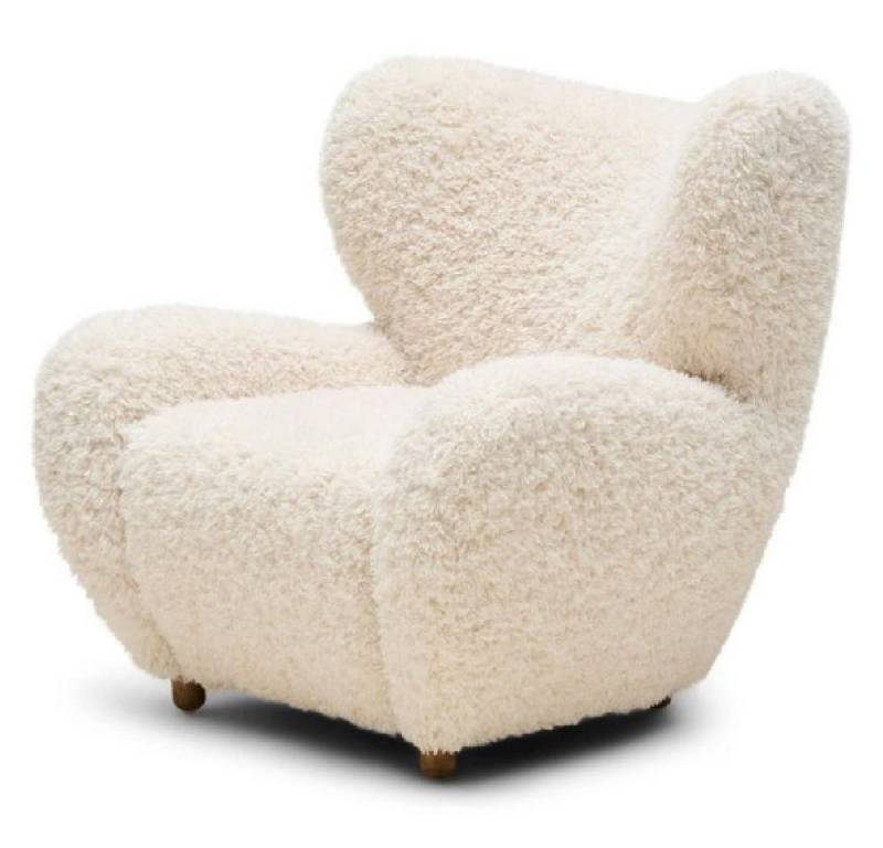 Rivièra Maison Sessel Sessel Courchevel Wing Chair White Lion von Rivièra Maison