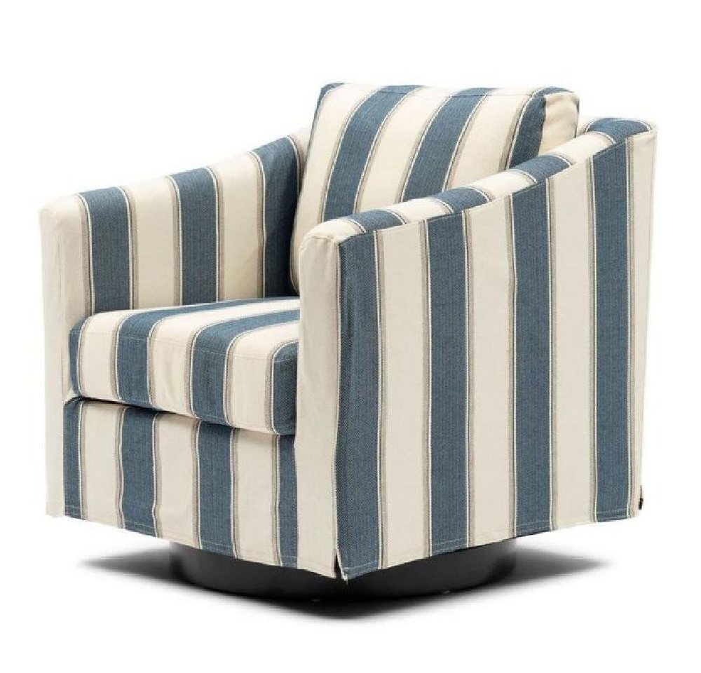 Rivièra Maison Sessel Sessel Moretta Swivel Armchair Blue Stripe drehbar von Rivièra Maison