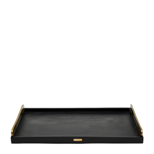 Riviera Maison - Tablett, Serviertablett - Manhattan - Mangoholz, Aluminium - schwarz - 40 x 6 x 60 cm von Riviera Maison