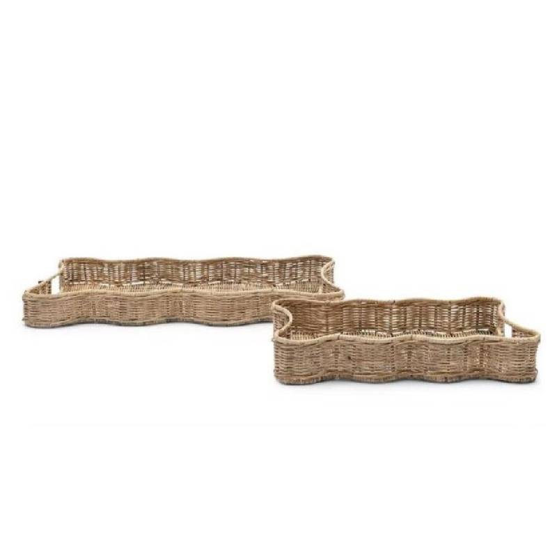 Rivièra Maison Tablett Tablett Set Benoa Rustic Rattan (2er-Set) von Rivièra Maison