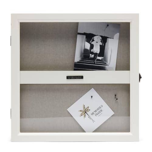 Riviera Maison Vitrine mit Tür, Fotovitrine Aufbewahrungsbox, Organizer, Wohndekoration, Dekoration - RM Memories Cabinet - Weiß - MDF, Glas - (LxBxH) 4x30x30 von Riviera Maison