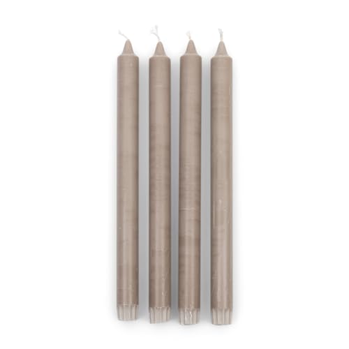 Riviera Maison gedrehte Tischkerze, Kerzenset, Swirl-Kerzen Dekoration, Wohnaccessoires 4 Stück - Dinner Candles ECO - Beige - Stearin - (ØxH) 2x28 von Riviera Maison