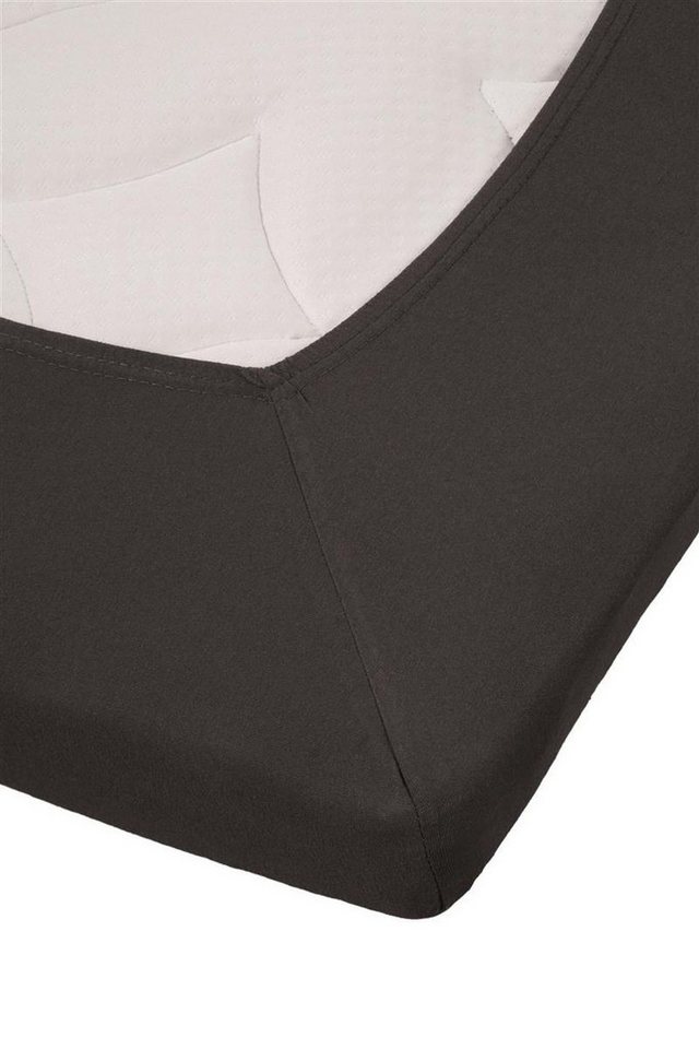 Spannbettlaken RIVIERA Lycra TDS_Anthracite_UV_UV_180/200x200/220 1 Splittopper-Spann, Rivièra Maison, Baumwolle, Gummizug: rundum Gummi, (1 Stück), Spannbettlaken Spannbetttuch mit Rundumgummi von Rivièra Maison