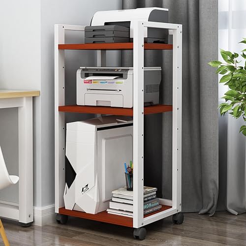 Audio Video medienständer, Stereo Schrank,HiFi Regal, Regalboden 3/4/5-stufige HiFi-Möbel mit Rollen, CD-Player-Ständer for Zuhause/Büro/Theater(3Tier-B-50x40x100cm/20x16x39in) von Rivorne