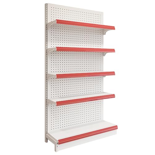 Regal für Einzelhandelsgeschäfte, Ladenausstellungsregale mit 30 Haken, Supermarktregale, Metalllagerregal für Privathaushalte und Gewerbe(Type A,L120xH135cm) von Rivorne