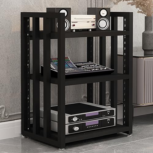 Rivorne HiFi Rack Phonoschrank, Audio Rack HiFi Regal, Schallplattenregal, Medienaufbewahrungsschrank, CD-Player-Ständer für Wohnzimmer Büro(3-Tier-A H 67CM/26.3IN) von Rivorne