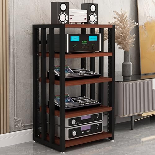 Rivorne HiFi Rack Phonoschrank, Audio Rack HiFi Regal, Schallplattenregal, Medienaufbewahrungsschrank, CD-Player-Ständer für Wohnzimmer Büro(5-Tier-B H 96CM/37.7IN) von Rivorne
