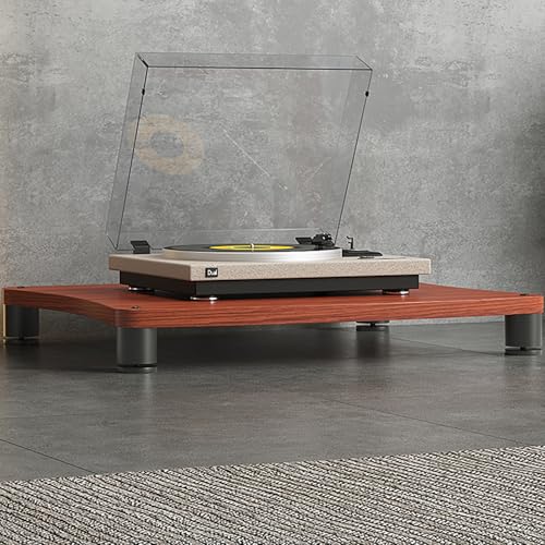 Rivorne Medienständer-Regal, Audio-Video-medienständer, Phonoschrank, CD-Player-Ständer, Spanplatte für Wohnzimmer Büro Einfach zu Montieren mit Schützenden Fußpolstern(1-Tier-B H10CM/4IN) von Rivorne