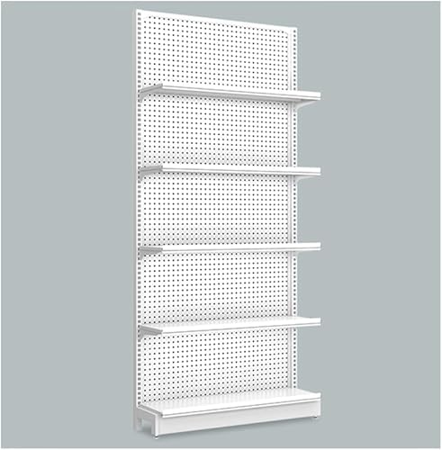 Supermarktregale mit 30 Haken, Regal Für Einzelhandelsgeschäfte, Einzelhandelsausstellungsregale, Snackregale mit 5 Regalen Für Supermärkte, Convenience Stores(Type A,L120xH135cm) von Rivorne