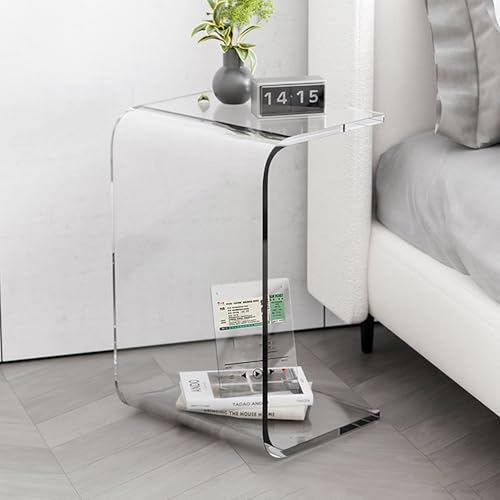 Table D'extrémité en Acrylique Transparent, Table D'appoint en Forme de U avec Bords Arrondis, Kann Horizontal Oder Vertikal Verwendet Werden, pour Petit Espace, pour Salon, Chambre à Coucher(51x30x30 Table D'extrémité en Acrylique Transparent, Table D'appoint en Forme de U avec Bords Arrondis, Kann Horizontal Oder Vertikal Verwendet Werden, pour Petit Espace, pour Salon, Chambre à Coucher(51x30x30 von Rivorne