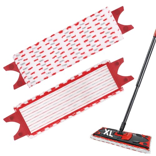 2 Stück für Vileda Ultramax XL Bodenwischer Ersatzbezug Set & XL Wischmopp Ersatzbezug, Mikrofaser Extrabreiter Wischmopp Wischbezug für Alle Hartböde, Alle Flecken Entfernen Boden von Rixotix