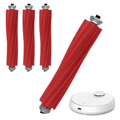 4 Stück Hauptbürste Kompatibel für Roborock S7 S7 Plus S7 MaxV S7 MaxV Plus S7 MaxV Ultra Roboter Staubsauger, rollenbürste für Q7 Q7 Max Q7 Max Plus Q7 Maxv Q7 Maxv Ultra,Q Revo Serie von Rixotix