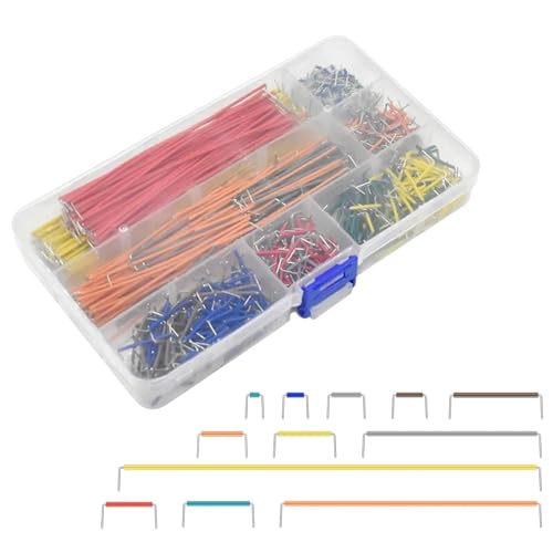 840 Stück Breadboard Steckbrücken Jumper Wire, Elektronik Steckbrett Steckbrücken Drahtbrücken Set, Jumper Kabel Drähte Kit Male zu Male 14 Verschiedene Längen Sortiert mit Kunststoffbox von Rixotix