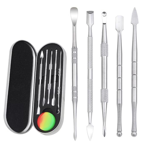 Edelstahl Ton Modellierwerkzeug Kit Töpferton Schnitzwerkzeug Doppelendige Wachsschnitzer Werkzeuge Skulpturen für Bildhauerei Detaillierung Töpferschnitzerei Modelierwerkzeugset Mit Box Silber von Rixotix