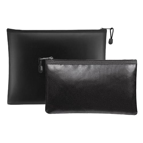 Feuerfeste Dokumententasche 2er Set, Feuerfeste Tasche (29cmx20cm, 27cmx16,5cm) Aus Silikon-Fiberglas, Wasserdicht Und Feuerfest, Feuerfeste Geldkassette Aufbewahrung Von Wertgegenständen von Rixotix