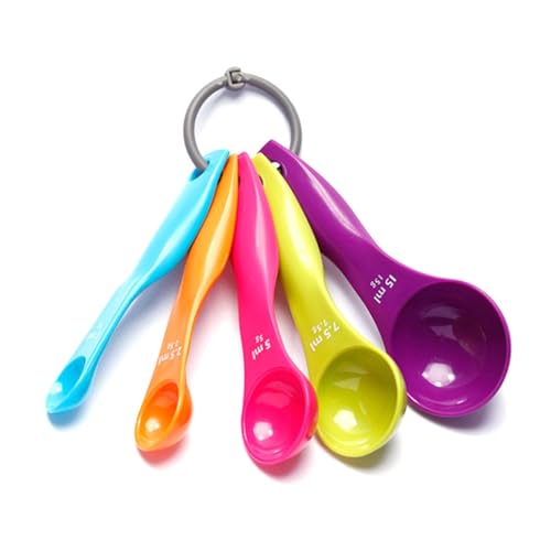 Messlöffel Set - 5 Farb Messlöffel mit unterschiedlichen Kapazitäten,messlöffel,portionierlöffel,Kunststoff Messlöffel für Flüssigkeits- und Pulvermessgeräte von Rixotix