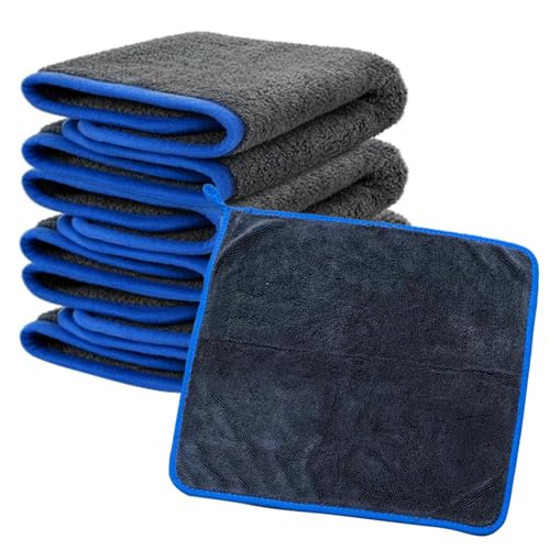 Mikrofasertücher Auto 3 Stück 600 GSM 40x40 - saugstark & weich - Poliertuch Auto Lackpflege Microfasertuch Autopflege, Auto Mikrofasertuch & Trockentuch Auto - Mikrofaser Poliertücher(COLOR:Grau) von Rixotix