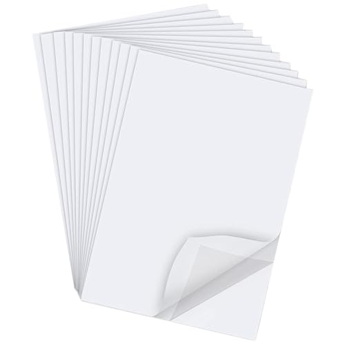 Rixotix A4 Beidseitig Klebende, Doppelseitige Klebeblätter, Klebefolie, 12 Stück Klare Doppelseitige Klebeband Selbstklebendes Klebeband Sandwich-Schicht Doppelseitenband für DIY Handwerk(COLOR:Weiß) von Rixotix