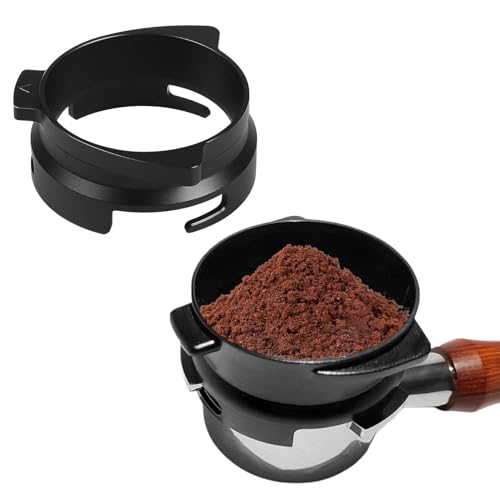 Rixotix Kaffee Dosierring 54mm Dosiertrichter Espresso Kaffee Zubehör für Siebträger Schwarz Handfrei von Rixotix