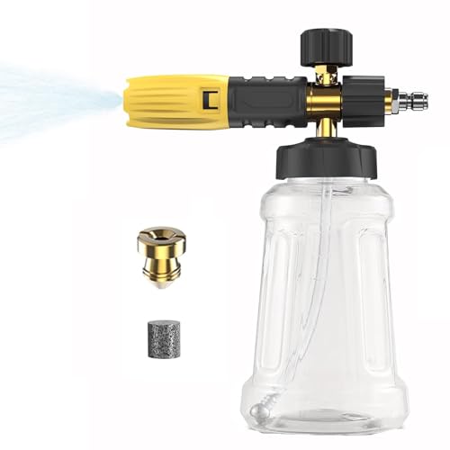 Schneeschaumlanze für Kärcher K2 K3 K4 K5 K6 K7 Hochdruckreiniger, Ersatz-Schaumkanone Upgraded Connect & Power Dicker Schaumseifenspender Verstellbare Sprühdüse, Hochdruck-Autowaschpistolen-Zubehör von Rixotix
