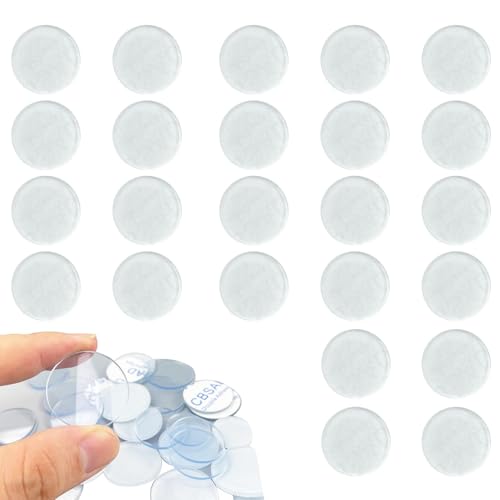 Schutzpuffer Abstandshalter, Gumminoppen für Glasplatten 25mm Elastikpuffer Transparent 50 Stück Gummipuffer Transparent Selbstklebend Schutzpuffer Abstandshalter Rund für Glasplatte Tisch Schrank von Rixotix