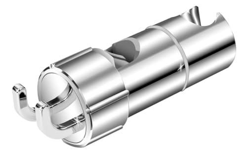 RIXOW Duschbrause Halterung, Duschkopfhalterung mit 2 Haken, 360° Verstellbarer für 16-27 mm Brausestangen, ABS Duschkopfhalter Doppelschichtig Rutschfest, Einfach zu Installieren von RIXOW