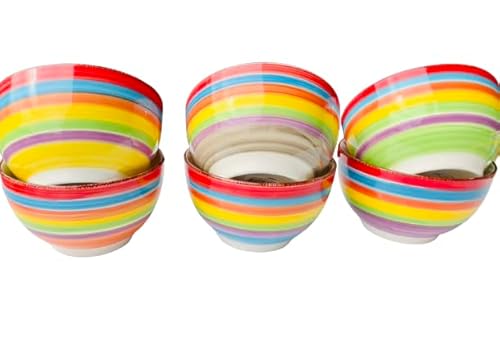 Kombiservice Geschirrset Tafelservice Kaffeeservice Porzellan Geschirr BUNT (4er set Schale 14 cm) von Riyashop