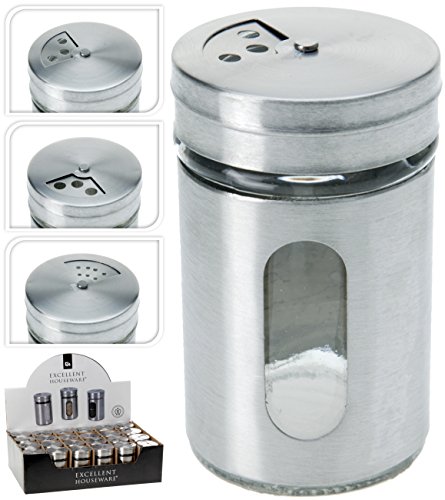Riyashop 2er Set Salz & Pfefferstreuer Edelstahl Gewürzstreuer Salz Pfeffer Streuer (2 X 2er Set) von Riyashop