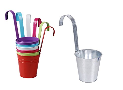 Riyashop 3er & 6er Set Blumentopf Hängetopf Pflanztopf töpfe Blumen Kräutertopf Zink bunt (6er Set, Bunt) von Riyashop