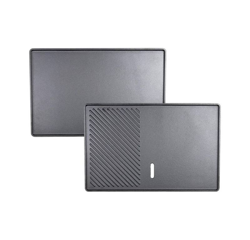 Riyashop Grillplatte Grillplatte aus Gusseisen, geriffelt & glatt, Emaille-Beschichtung von Riyashop