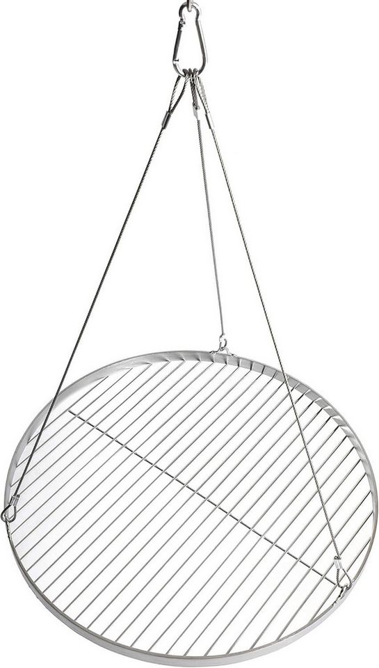 Riyashop Grillrost Grillrost Grillgitter Steingrill Seilaufhängung Schwenkgrill Ø 70 cm von Riyashop
