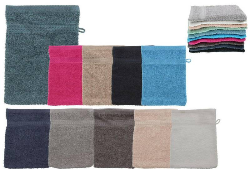 Riyashop Haushaltshobel 10er Set Waschlappen Waschhandschuh 16 x 21 cm Baumwolle hellrosa von Riyashop