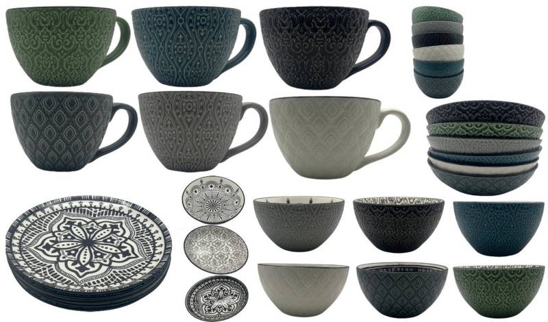 Riyashop Haushaltshobel 6er Set Suppentasse Geschirrserie INFINITY Keramik Porzellan von Riyashop
