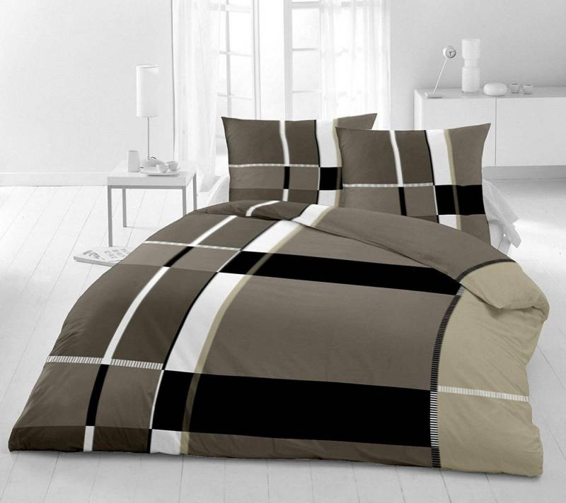 Riyashop Haushaltshobel BETTWÄSCHE 2 tlg mit Kissenbezug Mikrofaser 155 x 220 CM Gray Boxer von Riyashop