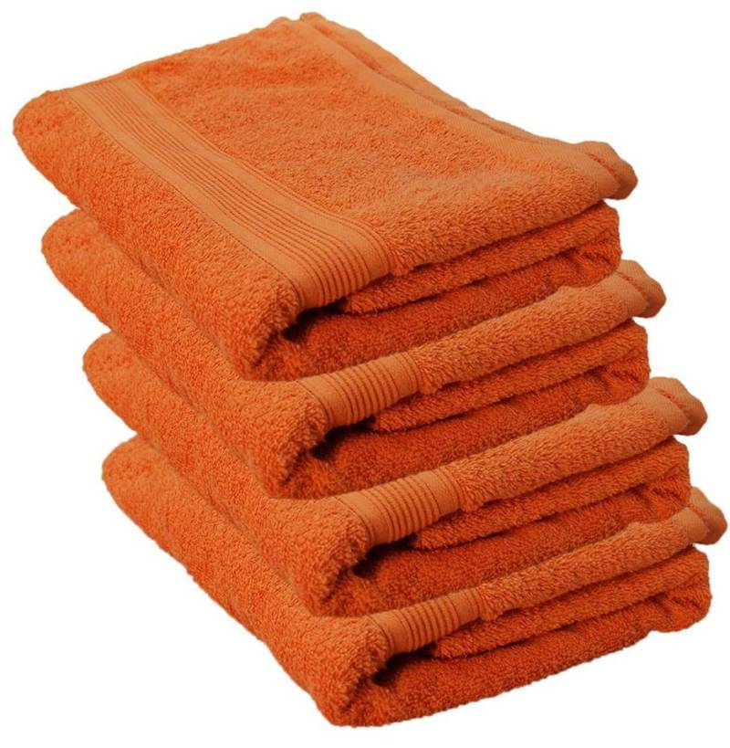Riyashop Haushaltshobel Bade-Handtuch Sauna Strand 500 g/m² Orange 2 x 1 X 30x50 1 X 100x150 von Riyashop