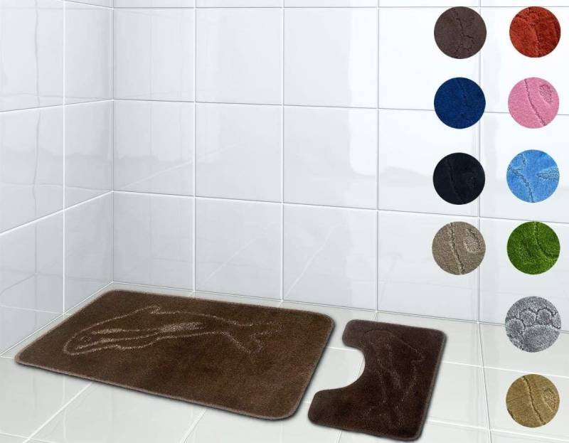Riyashop Haushaltshobel Delfin Badematte rutschfest waschbar Badezimmerteppich (Grün) von Riyashop