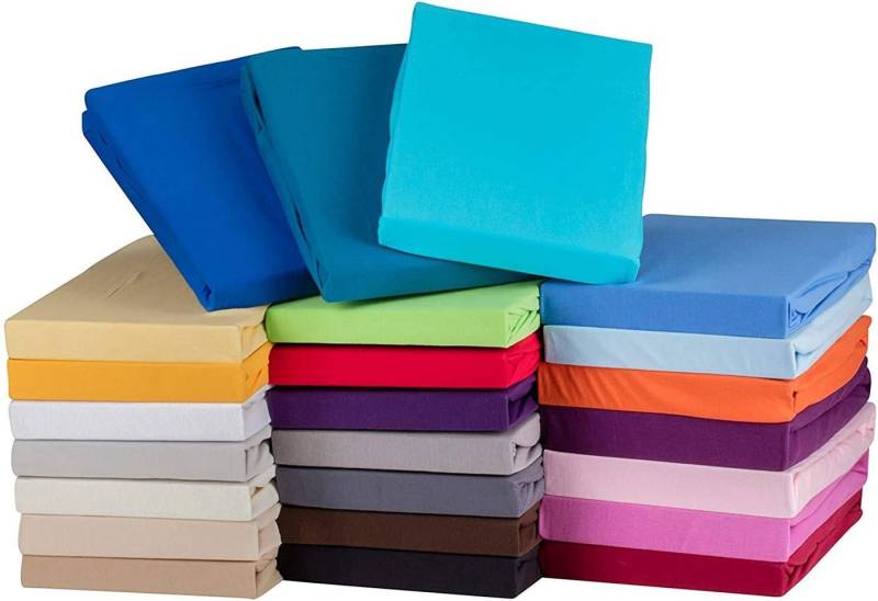 Riyashop Haushaltshobel JERSEY BAUMWOLLE Spannbettlaken betttuch Bettlaken 140 x 200 Flider von Riyashop