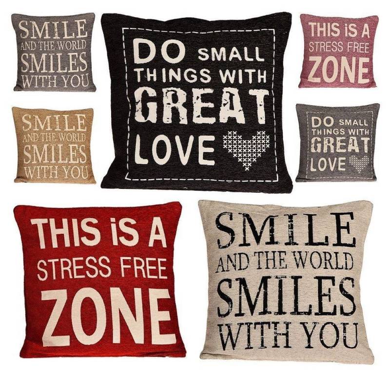 Riyashop Haushaltshobel Kissenhülle STRESS FREE Kissenbezug Hülle 45x45 Great Love Rosa von Riyashop