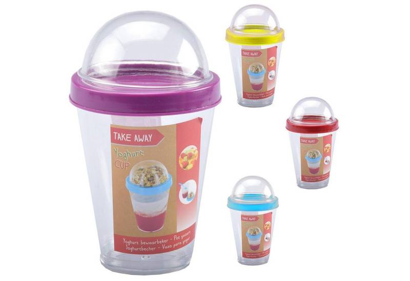 Riyashop Haushaltshobel Müslibecher Müsli To Go Mit Löffel Joghurtbecher Obst 300 ml (trükis) von Riyashop