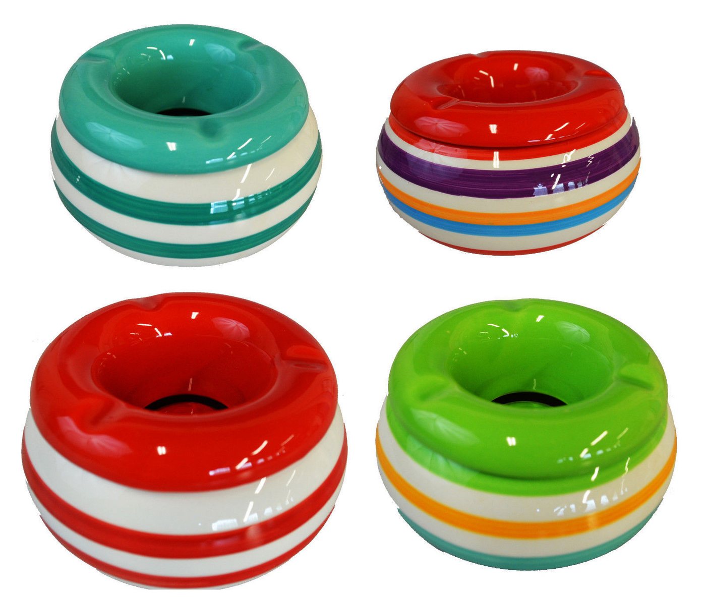 Riyashop Haushaltshobel Windaschenbecher Tischaschenbecher Streifen Porzellan (Klein Bunt) von Riyashop