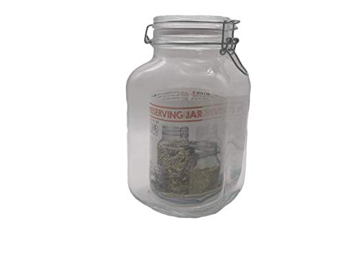 Riyashop Vorratsglas Glasbehälter Vorratsgefäß Shabby Chic Landhaus Vorratsdose Glas 2 L (2er Sparset) von Riyashop