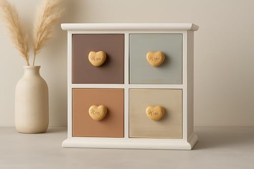 Riyashop mini kommode Schrank mit 4 Schubladen Schränkchen Schubladenschrank Vintage 24 x 24 x 11 cm von Riyashop