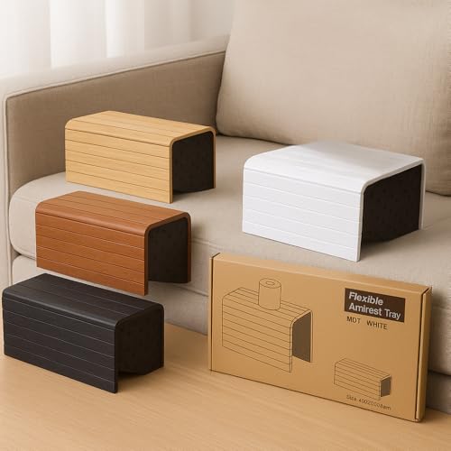 Sofatablett Bambus Flex Ablage Tablett Ablage Armlehnen Sofa Couch Ablage (Natur Tablett) von Riyashop