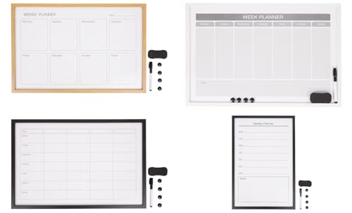 Wochenplanner WEEKPLANNER Whiteboard Magnettafel Pinnwand Wandtafel Memoboard (Weiß) von Riyashop