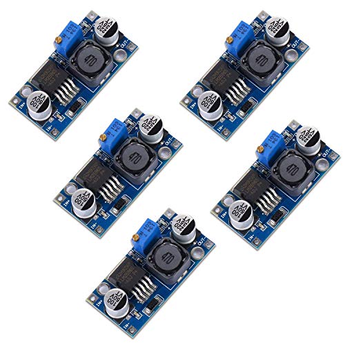 5 Stück DC-DC Buck Converter, Einstellbares Netzteil Modul, 3,2-46V zu 1,25-35V Spannungswandler, Hohe Effizienz bis zu 92%,für Elektronikprojekte und Stromversorgung von Riybyds