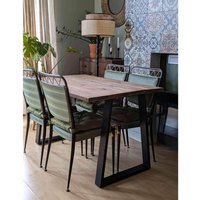 Redesignierter Esstisch Mit Schwarzen Trapezbeinen, Anpassbaren Größen Und Oberflächen Redesignierter Esstisch Mit Schwarzen Trapezbeinen, Anpassbaren Größen Und Oberflächen von RizAndMicaMake