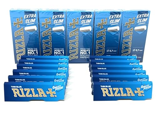 Rizla Blue Rolling Papers and Swan Extra Slim Filtertips (600) von Rizla
