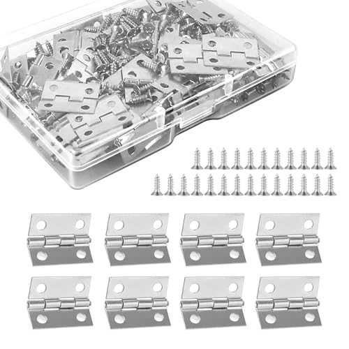 Mini Scharniere Klein für Holz 50 Stück Kleine Modellbau Scharniere Hinges zum Basteln Mini Scharnier Klappbar Metallscharniere von Rjayaa