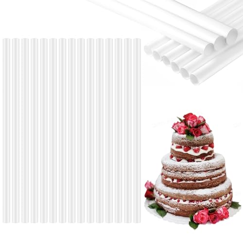 Rjayaa Tortenstützen 30cm Torten Stabilisator Stäbe Stabilisieren Kuchenstützen Tortenstützen für Mehrstöckige Torten Stützen 24STK von Rjayaa